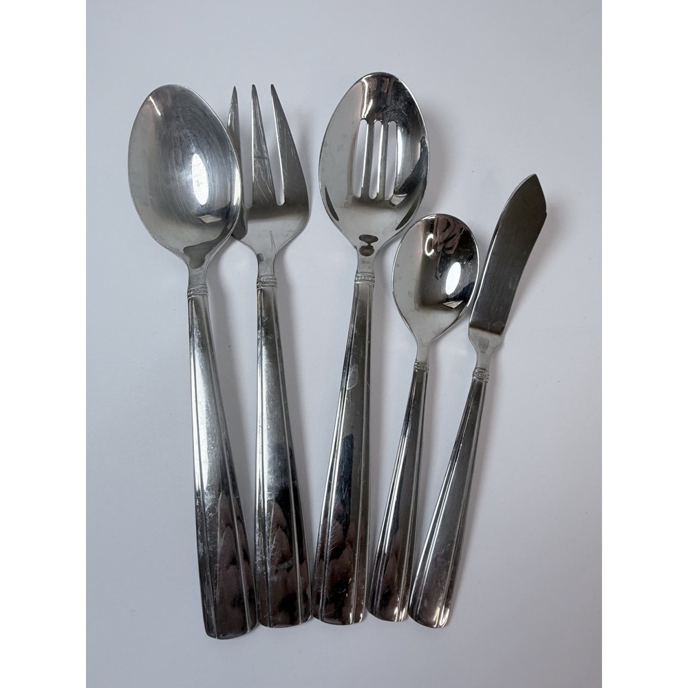 Reed &‎ Barton Andover Pearl Server Hostess Set Of 5 18/10 Stainless Flatware